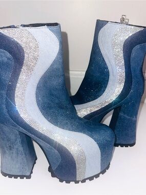 Dolls Kill x Bratz Blue Wave Platform Ankle Boots